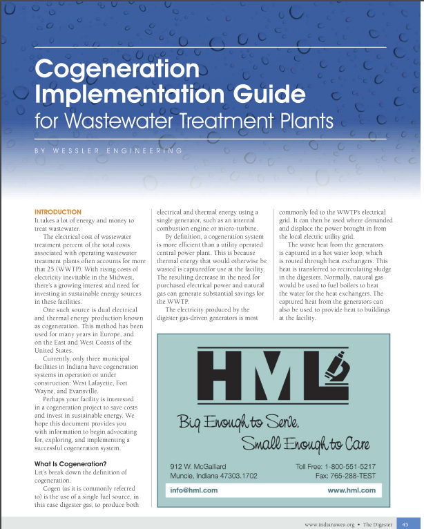 Cogeneration Implementation Guide for Wastewater Treatment Plants Cogeneration Implementation Guide for Wastewater Treatment Plants